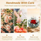 Preserved Real Rose in Glass with Scented Candles for Mom Her Wife Girlfriend Grandma Birthday Anniversary Romantic