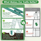 2 Pack 50"x17" Heavy Duty Metal Cucumber Trellis for Raised Bed, A Frame Garden Trellis for Climbing Plants Outdoor, Plant Trellis for Tomato Bean Pea Grape, Adjustable Vegetable Trellis Support