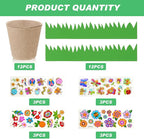 Jecery 12 Sets Garden Paper Craft Kit DIY Foam Flower Pots, Flower Planting and Growing Kit for Spring Summer Early Graduation DIY Crafts