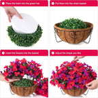 Artificial Hanging Flowers Plant with Basket for Outdoors Spring Decor, Fake Hanging Plants Silk Bougainvillea in Planter Look Real UV Resistant Faux Flower for Outside Porch Patio Garden Home, Mix