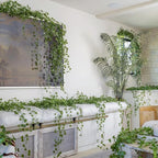 CQURE 18 Pack 126Ft Artificial Ivy Garland,Ivy Garland Fake Vines UV Resistant Green Leaves Fake Plants Hanging Vines for Home Kitchen Wedding Party Garden Wall Room Decor