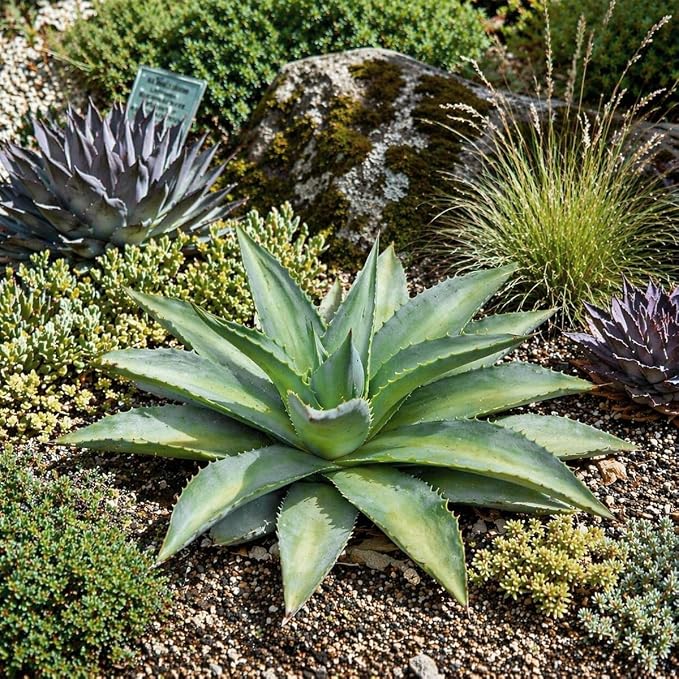 Mangave 'Frosted Elegance' (1.5" Plug) - Live Succulent Plant, Rare Variegated Agave Hybrid, Low Maintenance Indoor Outdoor Plant for Home Garden Decor, Beginner-Friendly Live Plants