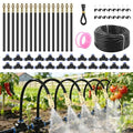 Automatic Drip Irrigation Kits - Garden Watering System with 360° Bendable Spray Adjustable Copper Atomizing Nozzles for Yard, Lawn, Raised Bed, Greenhouse, Potted Plants (24 Nozzles, 100FT Hose)