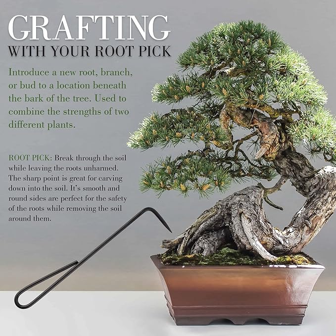 BambooMN Bonsai 2pc Set - 9" Root Pick and 9" Root Rake - 30 Sets