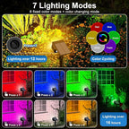 Tadyreal Solar Color Changing Spot Lights Outdoor Waterproof Colored RGB Solar Powered Landscape Lights for Yard 7 Lighting Modes Multicolor Solar Spotlights for Pathway Garden Outside (2 Pack)