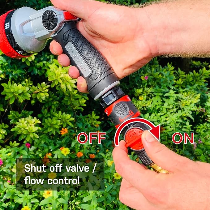 Eden 93218 Premium Garden Hose Quick Connect Kit | 9-Piece / 3-Pair Snap & Lock Fittings and Adapters with Water Stop, Flow Control, Secure Twist-Lock Design