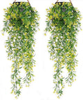 PASYOU Artificial Hanging Ivy, Vine Plastic Plants Grass Leaves Foliage Vines, UV Resistant Greenery Fake Flowers for Home Indoor Outdoor Garden Door Wall Wedding Party DIY Decoration - Yellow 4 Pack