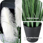 7ft Artificial Plants Onion Grass, 83 inch Fake Shrubs Wheat Grass in Pot, for Indoor Outdoor Garden Office Home Decor, Faux Plant Greenery, Green
