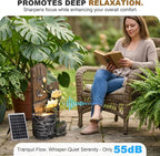 30.7" H Solar Water Fountain Outdoor Garden, Rustic Tiered Magnolia Flower & Bucket Waterfall with 4000mAh Battery Backup, Warm LED Lights & 5W Solar Panel for Patio, Porch, Backyard and Home Decor
