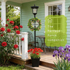 59" Solar Lamp Post with Planter 2-in-1, Solar Post Lights Outdoor Waterproof, Dusk to dawn Warm Yellow Lights, Outdoor Planter for Real or Fake Flowers, Solar Lights for Lawn, Patio, Front/Back Door