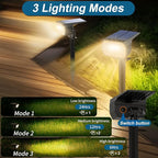 WENATY Solar Spot Lights Outdoor Waterproof IP65, 6 Pack Landscape Spotlights with 46 LEDs, 3 Modes Auto On/Off Solar Powered Flood Lights for Outside Pathway, Yard, Garden, Walkway (Warm White)