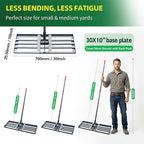 Lawn Leveling Rake 30x10 Inch, 6FT Heavy-Duty Carbon Steel Lawn Leveler – Yard Leveling Rake for Soil, Sand, Grass, Perfect for Lawn Repair, Pit Filling & Garden Maintenance