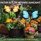 Hsei 2 Pcs Small Metal Plant Umbrella for Outdoor Butterfly Plants Shade Cover 12 Inch Garden Sunshade Disk for Potted Live Decor Provide Shelter from Blazing Sun