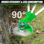 Cordless Electric Weed Wacker Eater 21V Battery Powered Stringless Weed Trimmer with 4 Types Blades & Wheels, 3-in-1 Grass Trimmer/Lawn Edger/Brush Cutter, Lightweight Garden Tool for Garden Yard