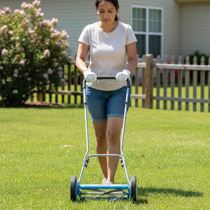 American Lawn Mower Company 2205-14 14-Inch, 5-Blade Push Reel Lawn Mower, U-Handle
