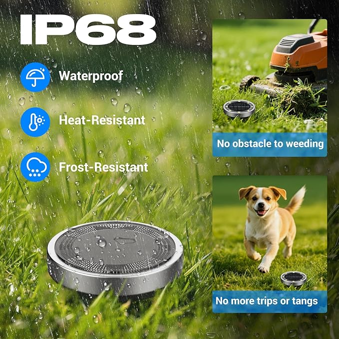 Peasur Solar Ground Lights Outdoor, 12 Pack Flat Solar Powered Disc Lights, IP68 Waterproof, Anti-Rust, Landscape Lighting for Pathway Garden Yard Lawn Walkway Landscape Driveway, Purple