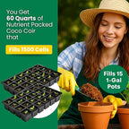 Gro-Med Coco Coir Brick 6s Pack – 1.4 lb Each, Expands to 60 Quarts, NPK Enriched Organic Coco Coir for Plants, OMRI-Listed Cocopeat Bricks for Garden Soil, Potting Mix & Indoor Outdoor Gardening