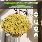 Artificial Flowers Fake Plants for Outdoors Spring Decoration, 13Bundles Silk Realistic UV Resistant Faux Flowers for Outside Planter Porch Yard Patio Garden Home Indoor, Yellow