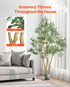 VEVOR 6FT Artificial Olive Tree with Black Pot, Tall Fake Tree with Natural Wood Trunk & Realistic Green Leaves and Fruits, Indoor Faux Plant for Home, Office, Living Room, Corner Decor