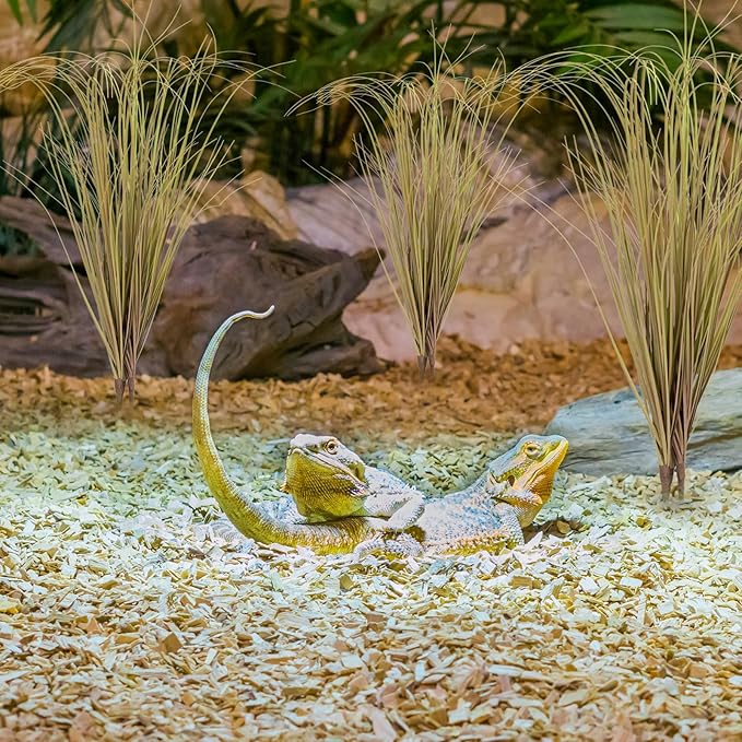 Fake Desert Dry Grass, Artificial Plants for Reptile Tank Accessories, Habitat Decor Fit for Bearded Dragon, Crested Gecko, Leopard Lizard, Chameleon, Artificial Outdoor Plants, Terrarium Decor (3)