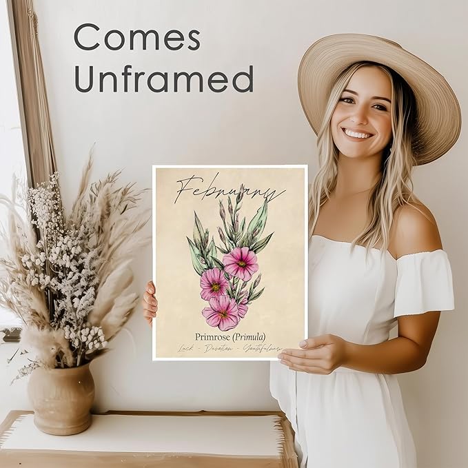 DREAM BIG PRINTABLES February Birth Flower Art Print - 8x10 (Unframed) | Capturing the Splendor of the February Birth Flower | Decor Accent for Birthdays and Special Occasions