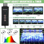 Saillong 4 Pack Seed Starter Tray with Grow Light, 80 Cell Indoor Greenhouse Seed Starting Set with Humidity Dome, 360° Full Spectrum LED, Smart Timer, 5 Brightness Levels for Germination