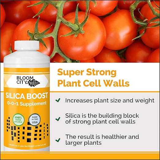 Bloom City Liquid Silica Boost Fertilizer and Supplement, Gallon (128 oz) Concentrated Makes 750 Gallons