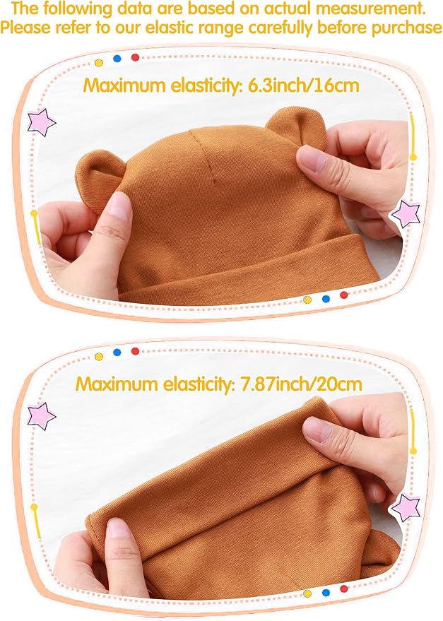 Geyoga 12 Pieces Newborn Hat Mittens Gloves Set Baby Boys Girls Cotton Baby Beanie for 0-12 Months