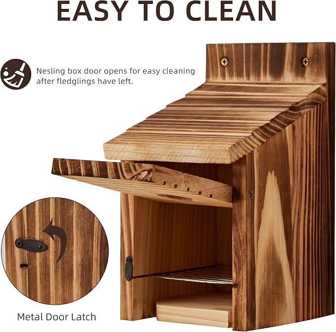 2 Pack Bird Houses for Outside, Outdoors Birdhouse Feeder for Bluebird,Cardinal,Purple Martin and Sparrow,Wooden Cedar Hanging Birds Nest,Easy to Clean,No Assembly Needed