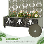 Casaphoria Metal Raised Garden Bed with Trellis and Wheels, 72"x47"x16" Arched Planter Box for Climbing Plants, Vegetables & Vines, Features Drainage Holes and Privacy Screen, Grey-Star