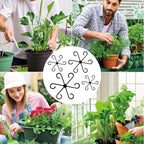 4 Pcs Plant Stem Support Reusable Plant Growth Accessories, Different Sizes Climbing Plant Stakes for Indoor Plants to Decorative (Black)