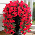 2 pcs Artificial Faux Bougainvillea Flowers Plants for Outdoor Outside Summer Decoration, Fake Silk UV Resistant Long Trailing Vines for Front Door Porch Planter Balcony