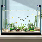 Moonorange Reptile Artificial Plants, Terrarium Plants Decorations Supplies, Aquarium Fish Tank Plant, Amphibian Habitat Hideout Tank Accessories(M Set-4pcs/B)