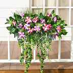 Waipfaru Artificial Plants & Flowers, UV Resistant Fake Plants Artificial Flowers Outdoors, Realistic Faux Petunias Fake Hanging Plants for Home Outside Garden Balcony (10 Bundle Fuchsia Lotus)