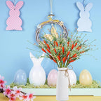 Easter Decorations 12 PCS Artificial Easter Stems with Carrots and Colorful Berries Easter Picks Berry Stems for Living Room Centerpieces Home Vase Decor and Easter Celebrations