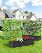 Cucumber Trellis with Grow Bag for Raised Bed, A-Shape Garden Trellis for Climbing Plants Outdoor, Metal Plant Trellis with Garden Netting for Flower Vegetables, Pea, Grape (67x17.7‌x65‌in)