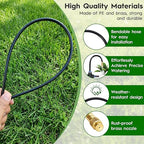 100Ft 360° Adjustable Drip Irrigation System Kit, 1/4 Inch PE Tubing with 20 Bendable Nozzles, Automatic Garden Watering System for Greenhouse, Lawn, Raised Bed, Flower Bed
