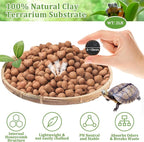 Riare 2LBS Expanded Clay Balls Terrarium Substrate for Reptiles - 100% Organic Lightweight Clay Pebbles Substrate Frogs False Bottom Substrate, Bioactive Terrarium Substrate for Drainage and Moisture