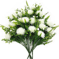 Fake White Dandelion Flowers Simulated Ball Flower Ornaments, Artificial Plant Plastic Faux Greenery Indoor Home Decor Outdoor Garden Wedding Party Christmas Vase Planter Filler DIY Decoration 4 Pack