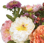 Nearly Natural Mini Artificial Peony Floral Arrangement, Faux Flowers for Table Shelf Decor, Assorted Colors