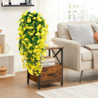 4-Pack Fake Hanging Plants, Faux Hanging Plant Artificial Greenery for Living Room Bedroom Boho Wall Shelf Indoor Outdoor Decor (Yellow Morning Glory)