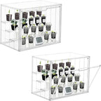 Clear Mini Greenhouse Indoor, 2 Pack Small Portable Tabletop Green House with Magnetic Door for Seed Starting, Plant Grow Warmer and Home Gardening Display