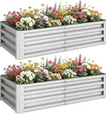 Outsunny Galvanized Raised Garden Bed, 4' x 2' x 1' Metal Planter Box, for Growing Vegetables, Flowers, Herbs, Succulents, Silver