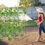 Nexum Cucumber Trellis for Raised Bed, 63"x47.2" U-Shape Garden Trellis for Climbing Plants Outdoor with Climbing Net, Metal Arch Plant Support for Cucumbers Tomatoes Peas Beans
