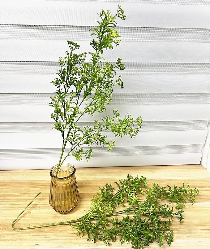 Fake Plants Artificial Plant Simulation Thorn Leaves Shrubs Tall 31 Inch, Faux Persian Flowers Plastic Boston Greenery Bushes Flexible Branches for Indoor Decor Outdoor Wedding Party Decoration 2 Pack