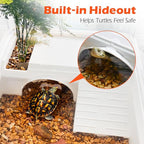 AZV Turtle Tank Starter Habitat Kit,Complete Aquatic Terrarium Enclosure with Filter,Basking Platform with Hideout,Multi-Function Area,Drainage,Plants and Lamps,Perfect for Red Eared Slider Aquarium