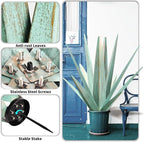 Large Tequila Rustic Sculpture, Rustic Metal Agave Plants for Outdoor Patio Yard, Home Decor Hand Painted Metal Agave Garden Yard Statue, Outdoor Lawn Ornaments (Mint Green - L)