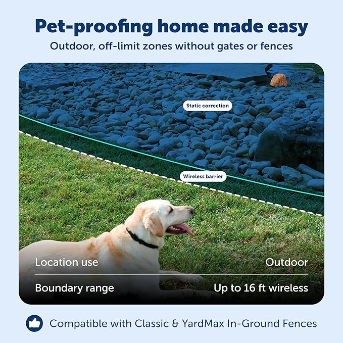 PetSafe Pawz Away Outdoor Wireless Pet Barrier, Electric Training System for Cats and Dogs with Receiver Collar