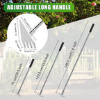 BARAYSTUS Dual Headed Hoe Garden Tool, Adjustable Long Handle Weed Puller, Stainless Steel Hoe Cultivator and Weed Rake Gardening Tool, for Gardening Planting, Weeding, Digging, Loosening Soil