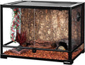 REPTI ZOO Large 34 Gallon Reptile Glass Tank,Front Opening Double Hinge Door 24" x 18" x 18", Screen Ventilation Terrarium (Backgrounds not Include)